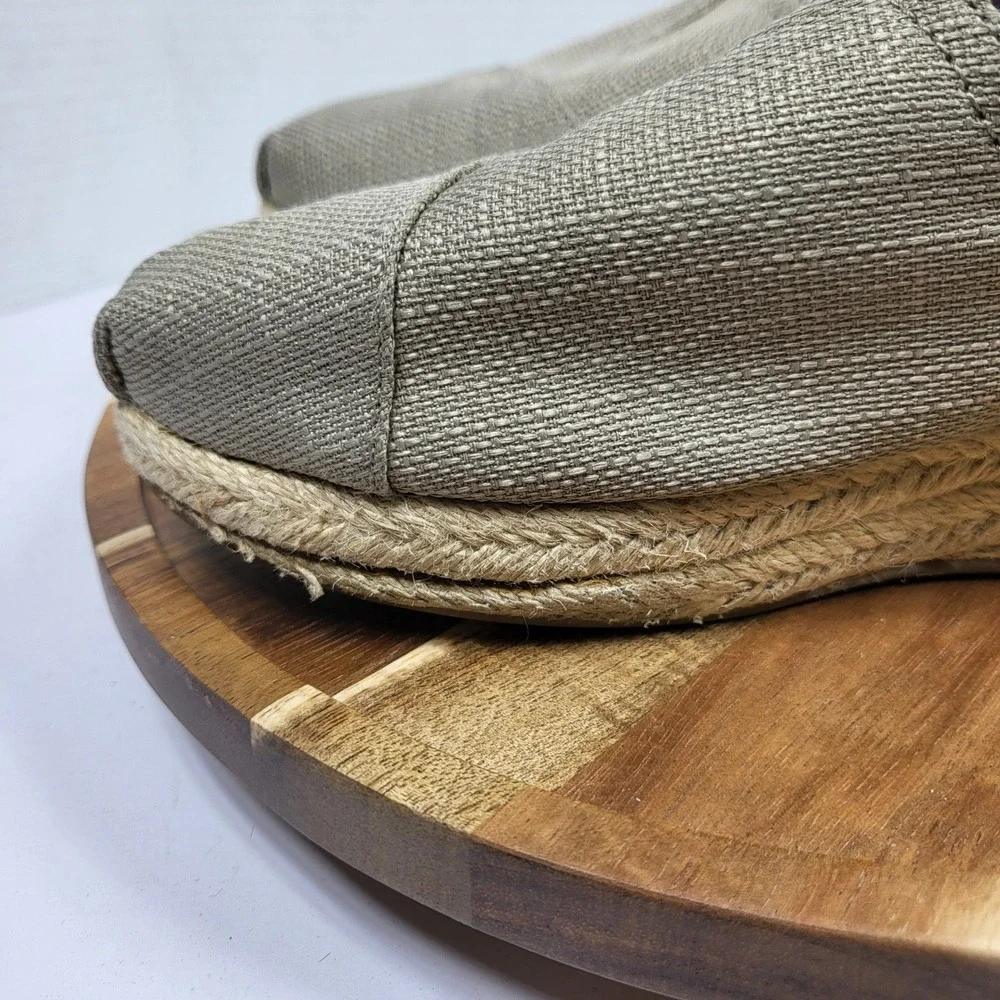 BOBS Skechers Espadrille Women 7 Taupe Platform Slip On 34101 Jute Textile